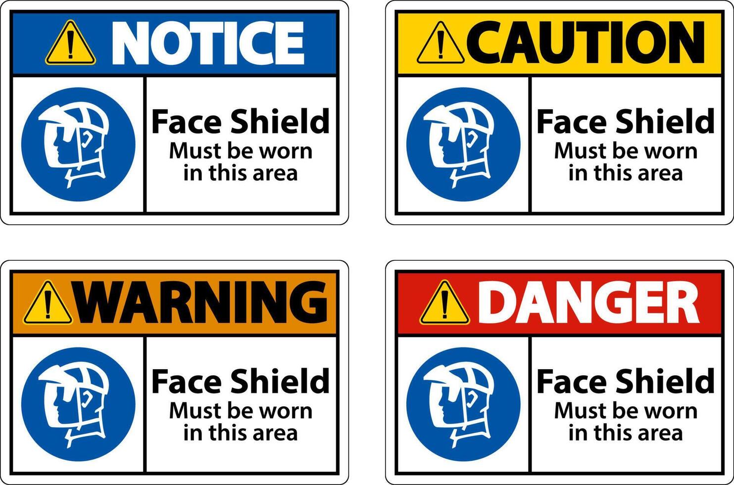 Face Shield Must Be Worn Sign On White Background vector