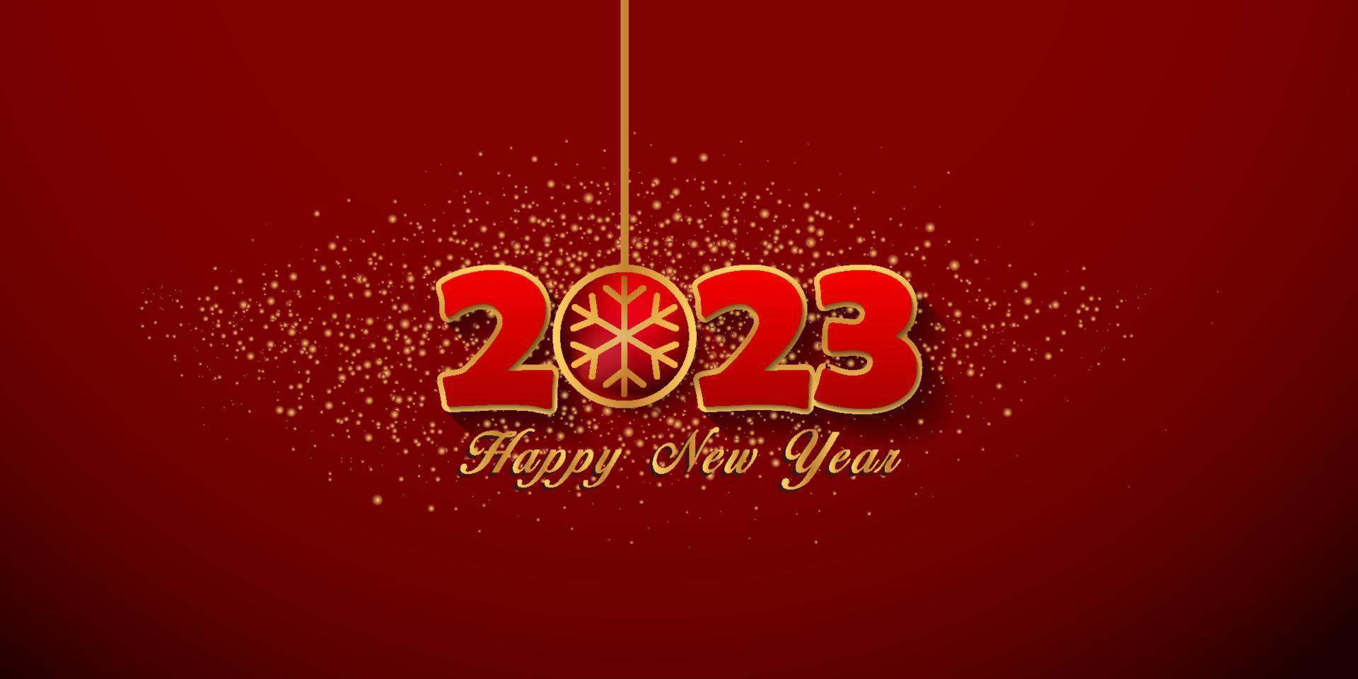 Happy new year 2023 background with chinese lantern numbers vector