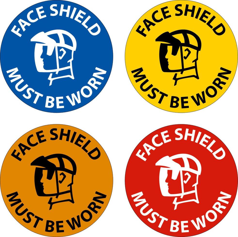 Face Shield Must Be Worn Sign On White Background vector