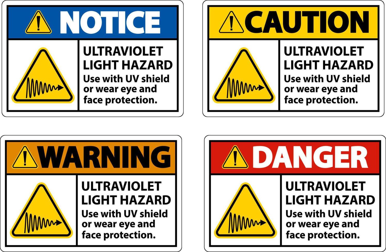 Ultraviolet Light Hazard Label On White Background vector