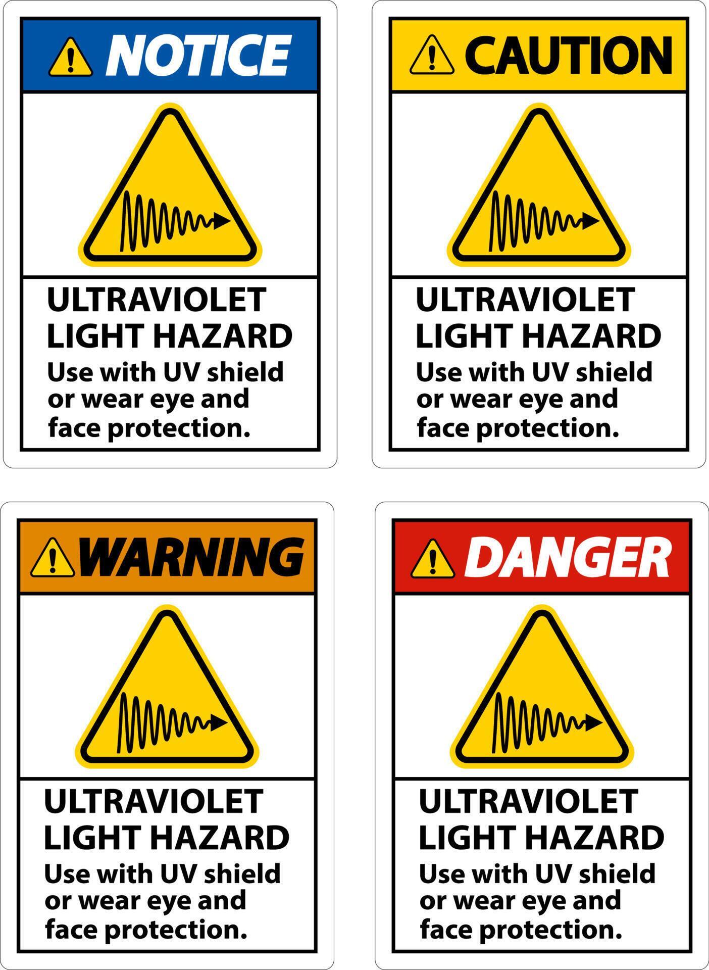 Ultraviolet Light Hazard Label On White Background 11892323 Vector Art