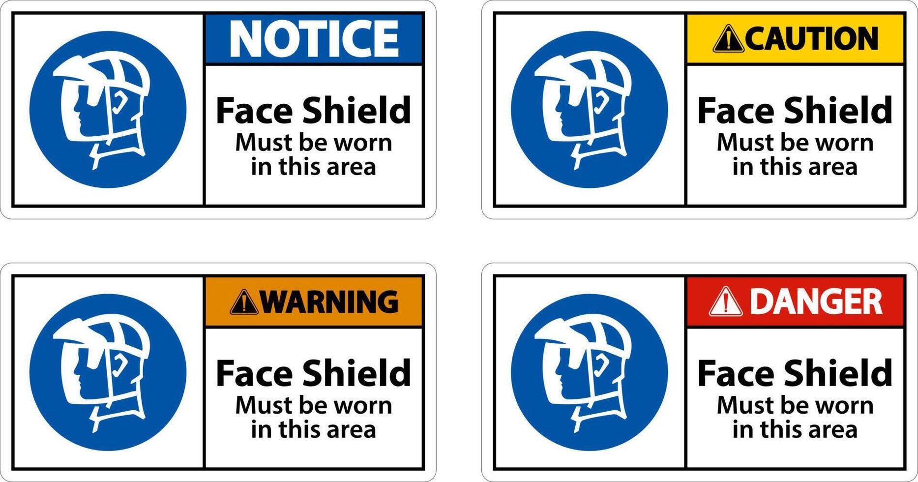 Face Shield Must Be Worn Sign On White Background vector