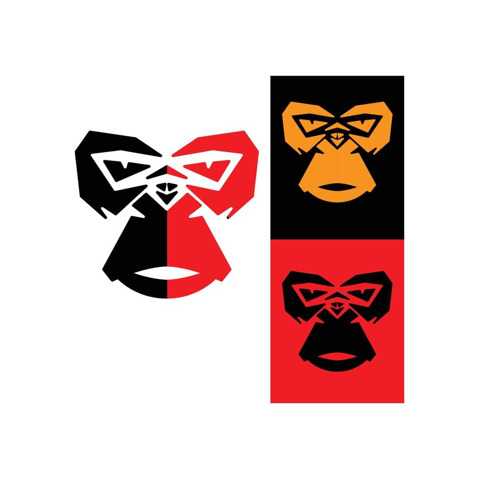 black and red gorilla vector illustration