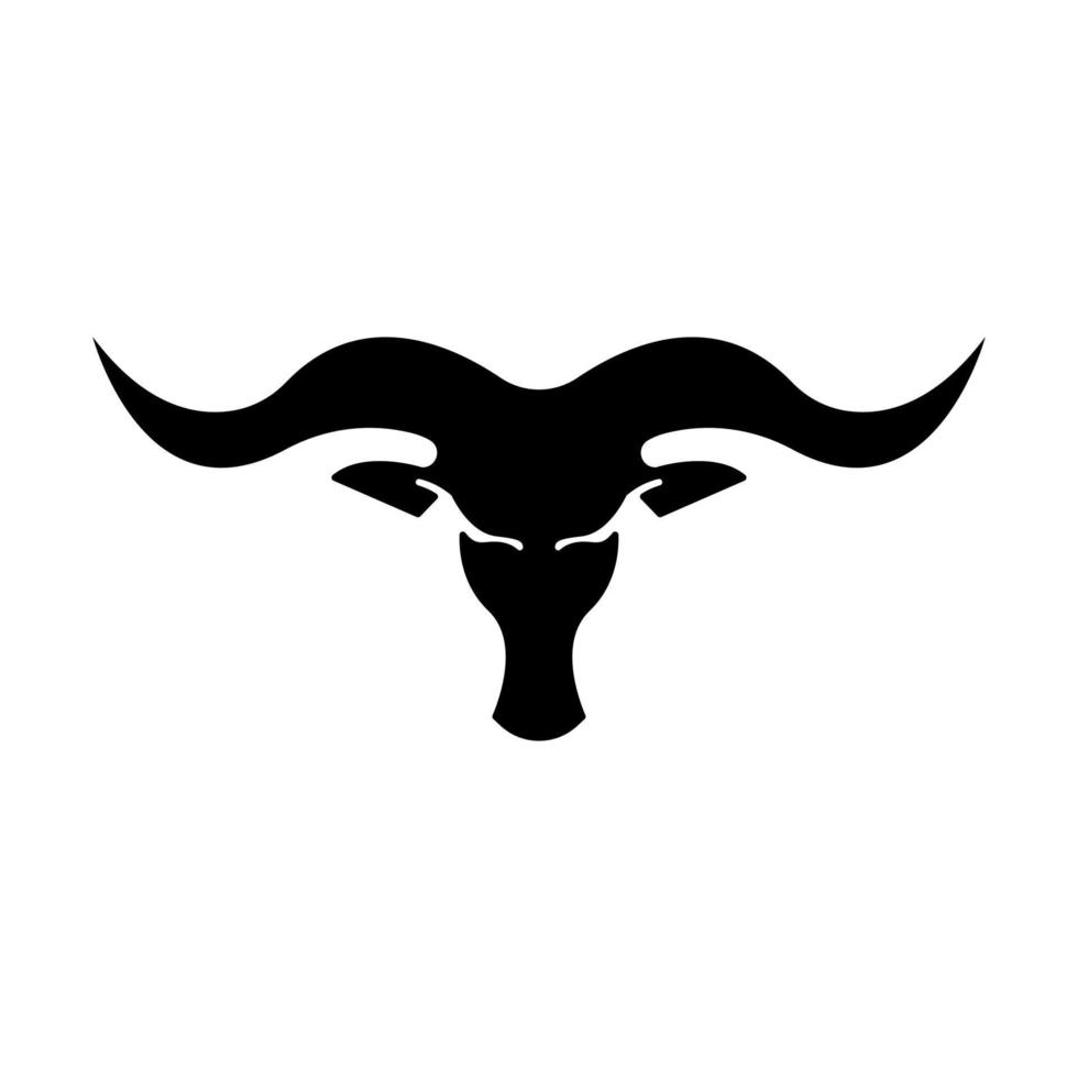 black bull's head icon logo vector