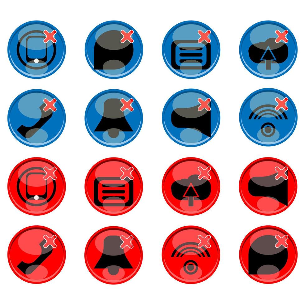 vector illustration of 2d silent icon set