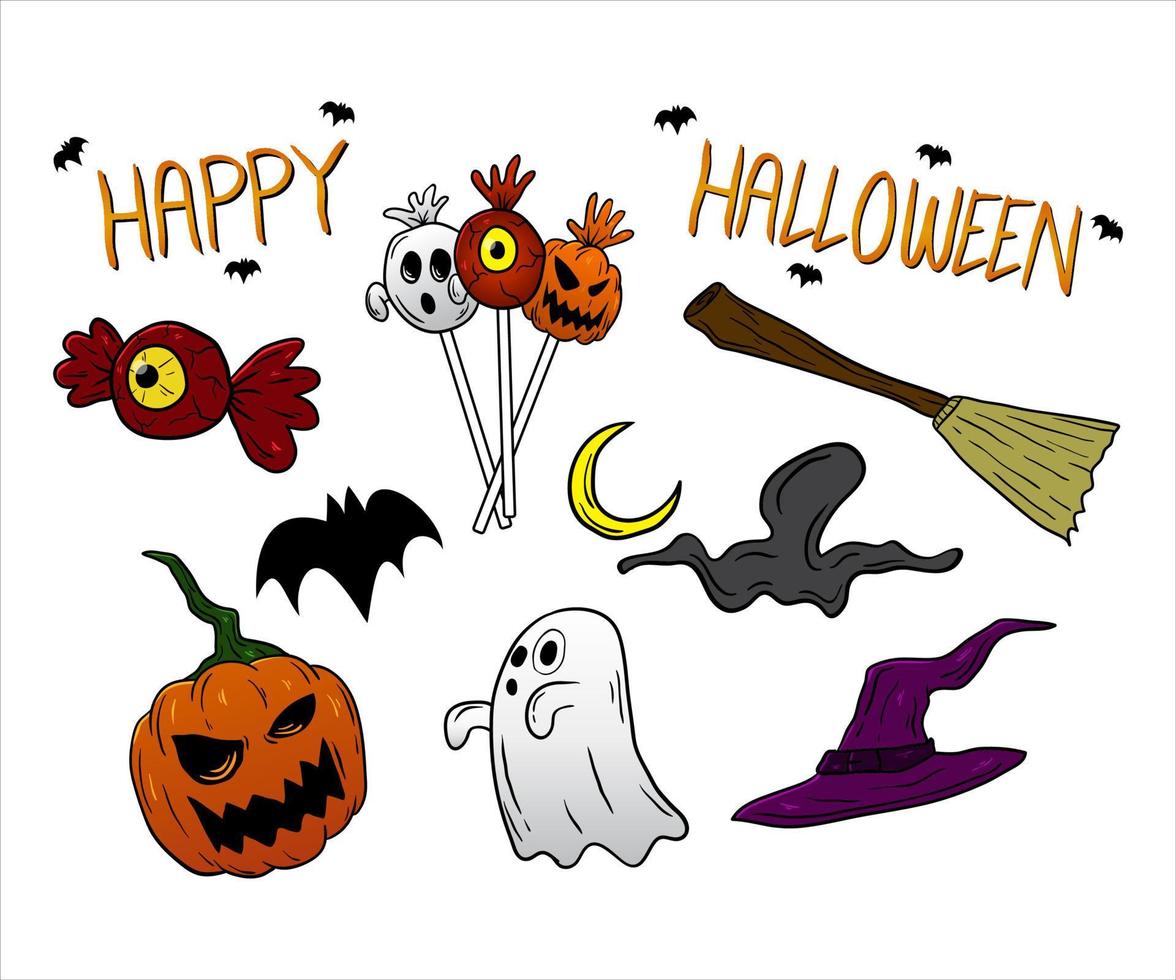 recurso de diseño de ilustraciones de halloween vector