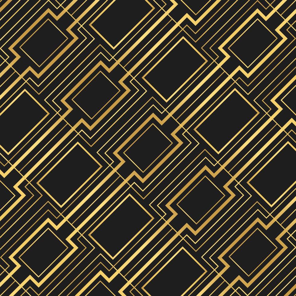 fondo de patrón art déco. diseño de lujo en oro y negro. vector