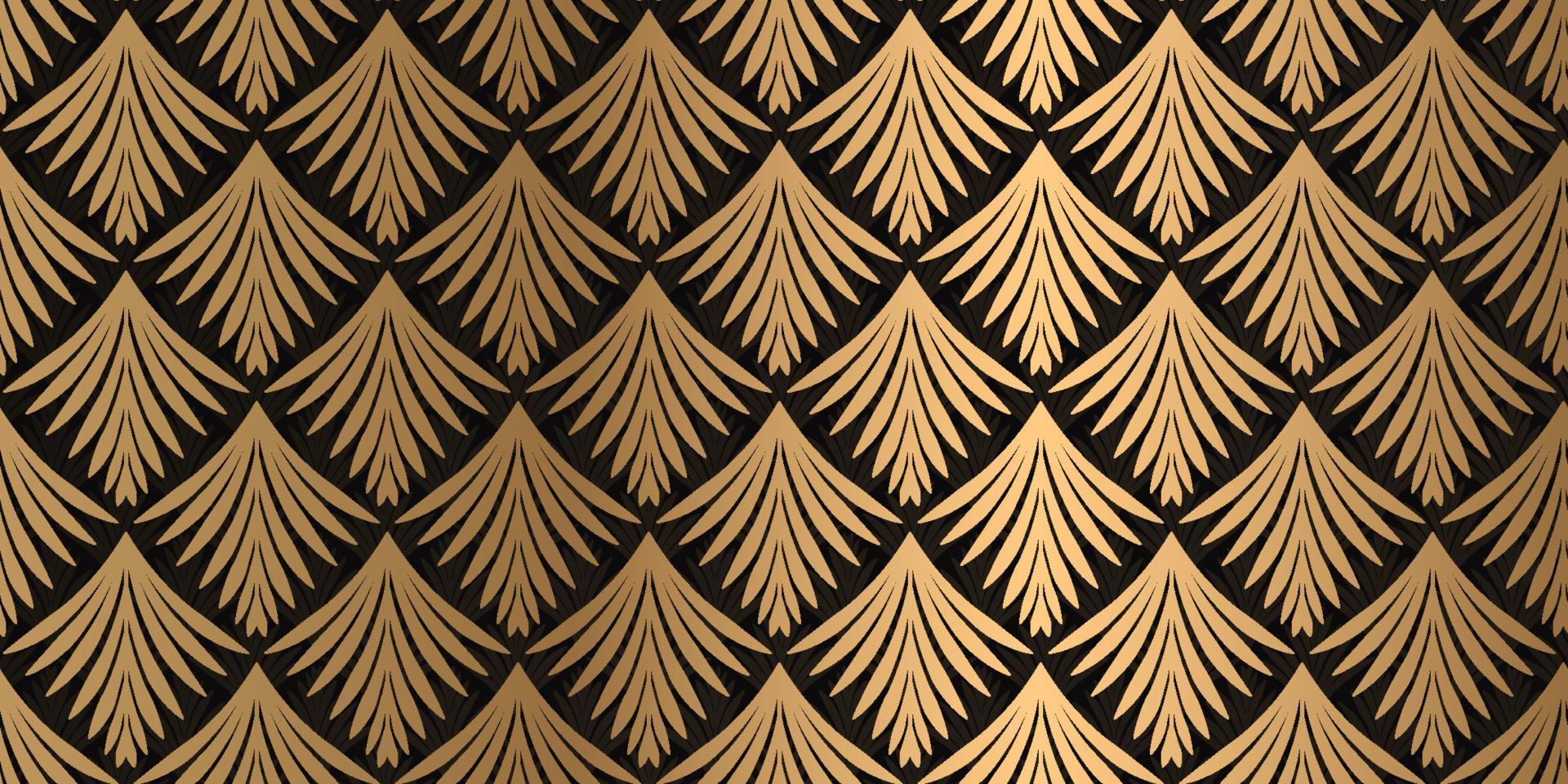 fondo de patrón art déco. diseño de lujo en oro y negro. vector