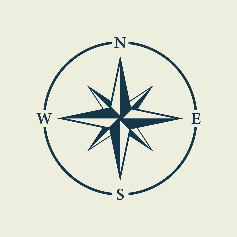 Rose Wind Navigation Retro Equipment Sign. Adventure Direction Arrow to North South West East Orientation Navigator Modern Glyph Pictogram. Compass Map Silhouette Icon. Isolated Vector Illustration.