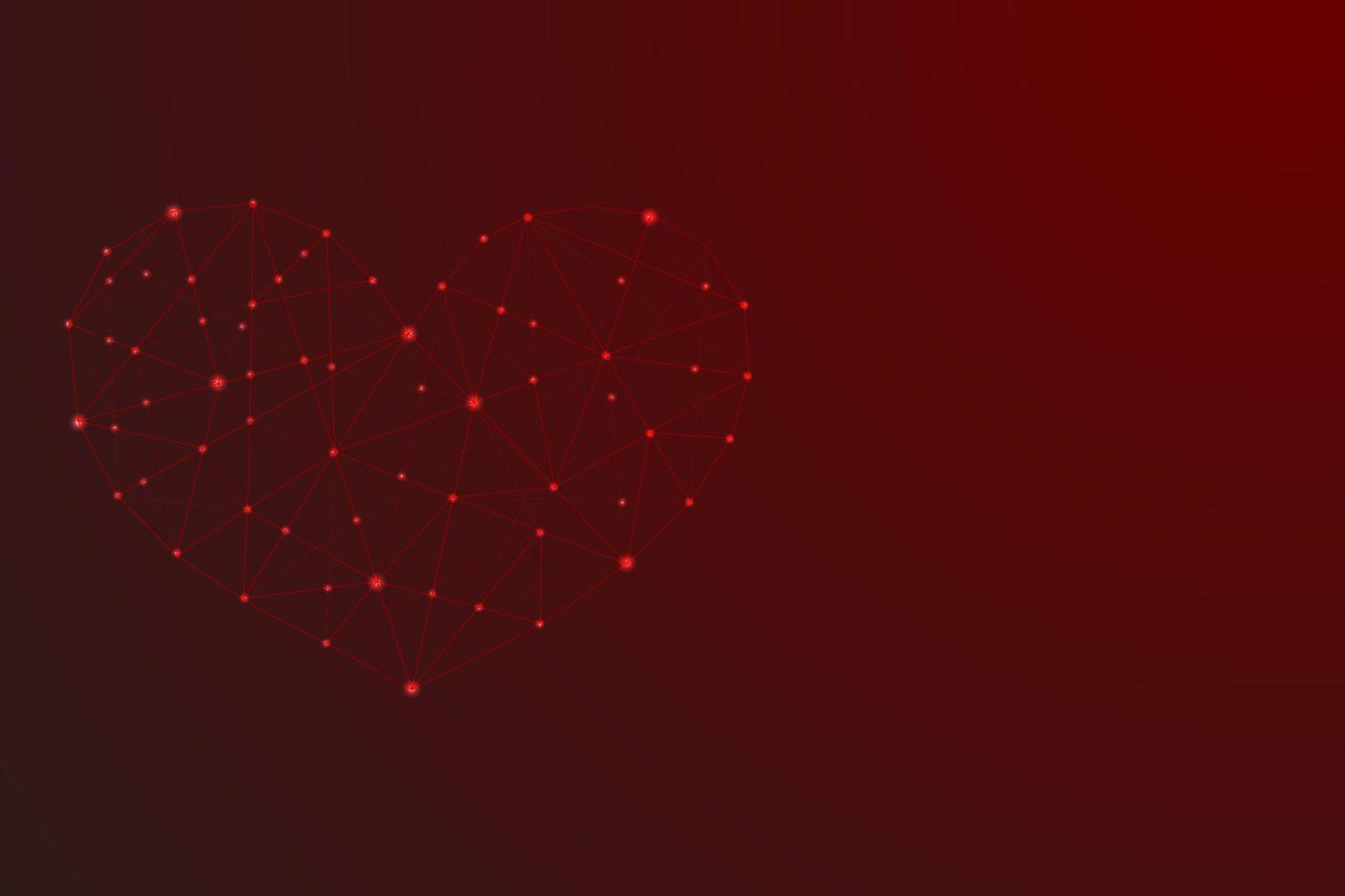 Abstract icon Heart made from lines and triangles. Low poly style design. photo