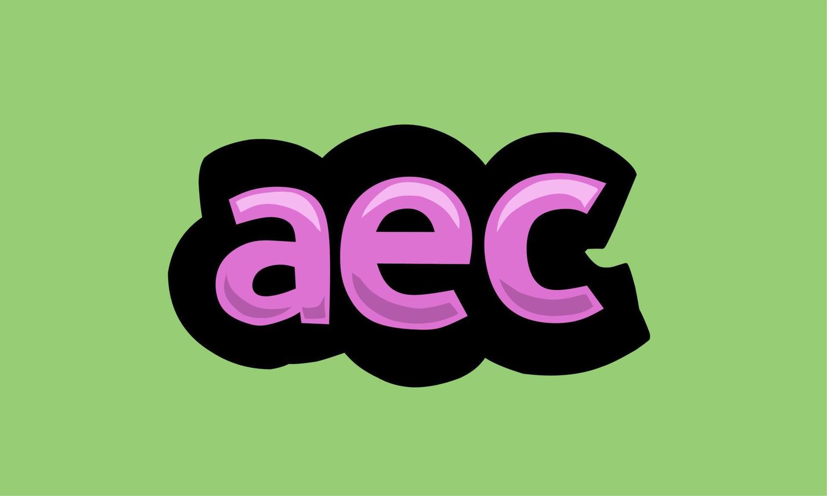 AEC writing vector design on a green background