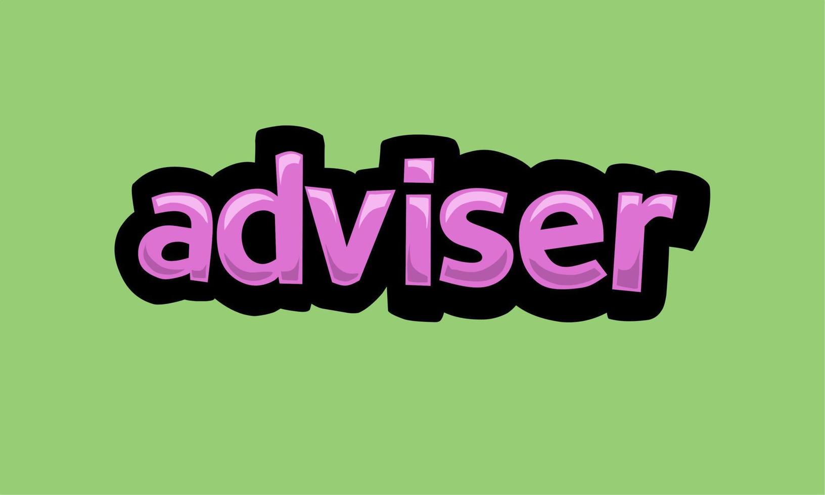 ADVISER writing vector design on a green background