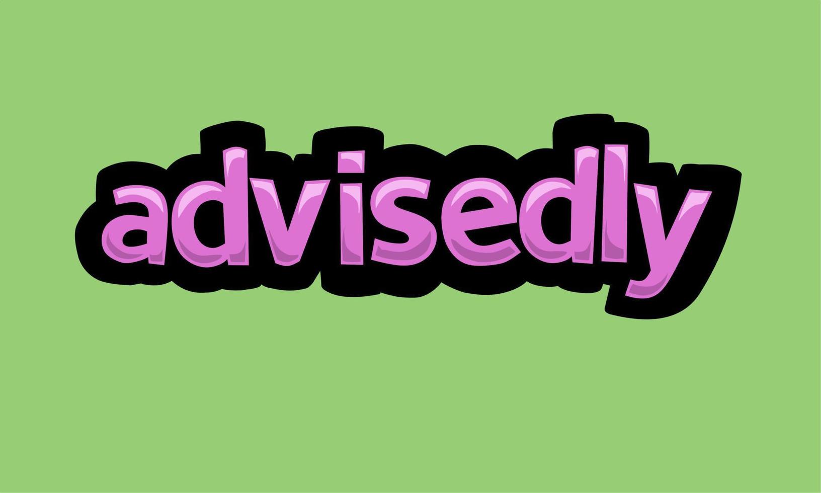 ADVISEDLY writing vector design on a green background