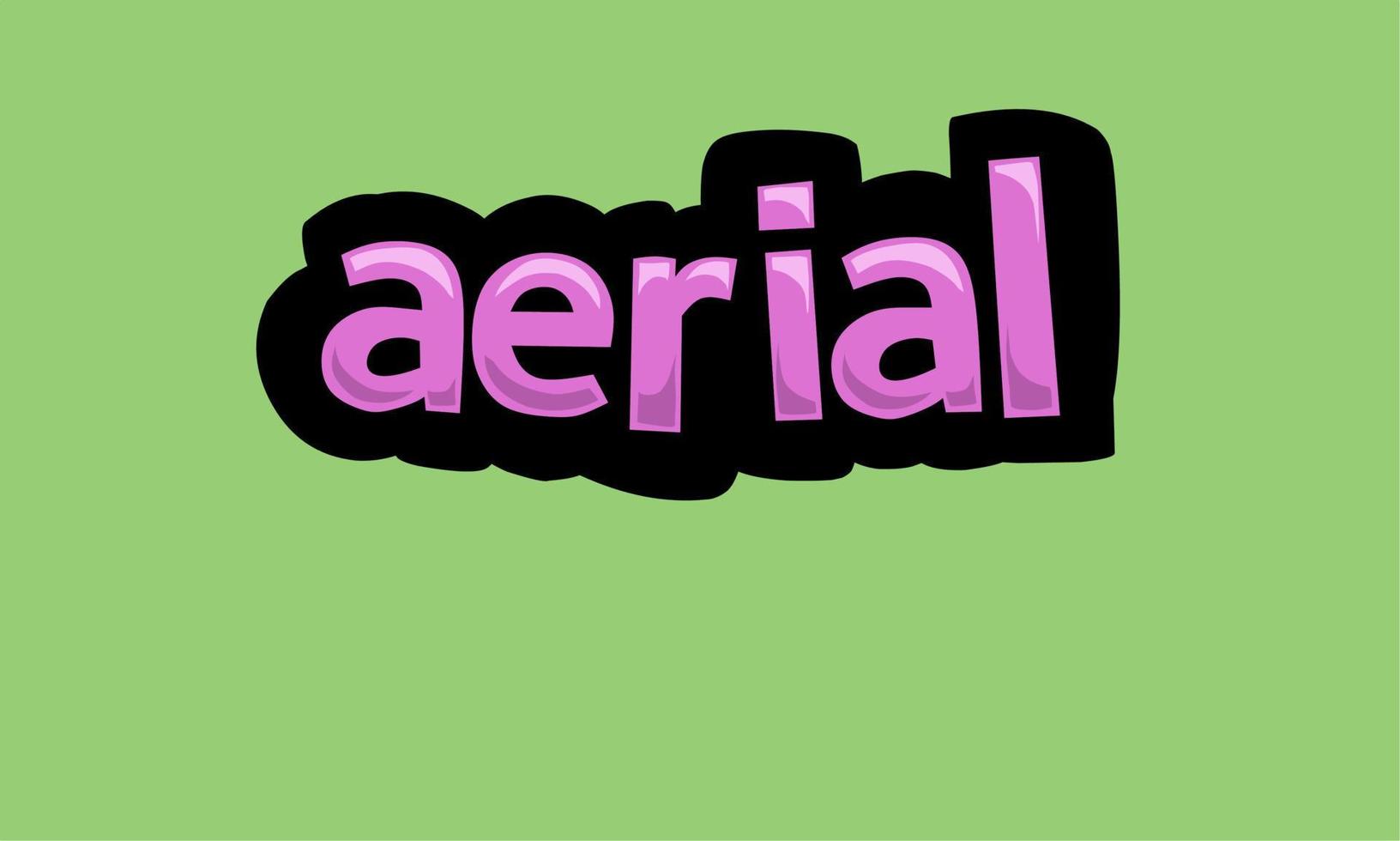 AERIAL writing vector design on a green background