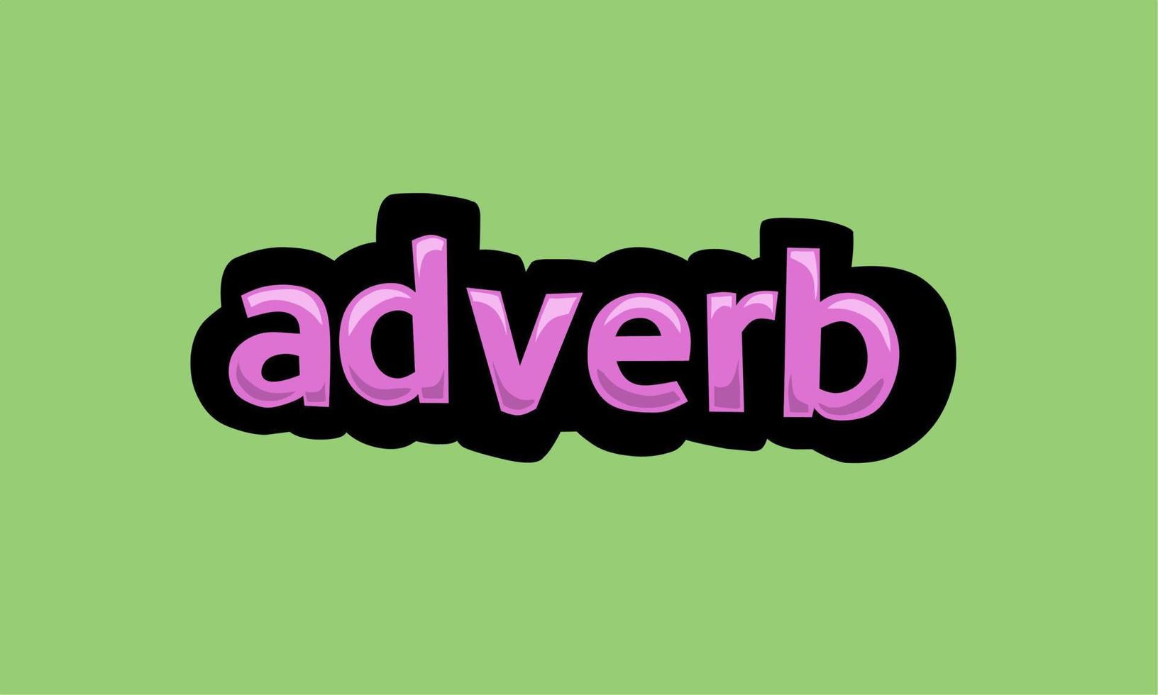 ADVERB writing vector design on a green background