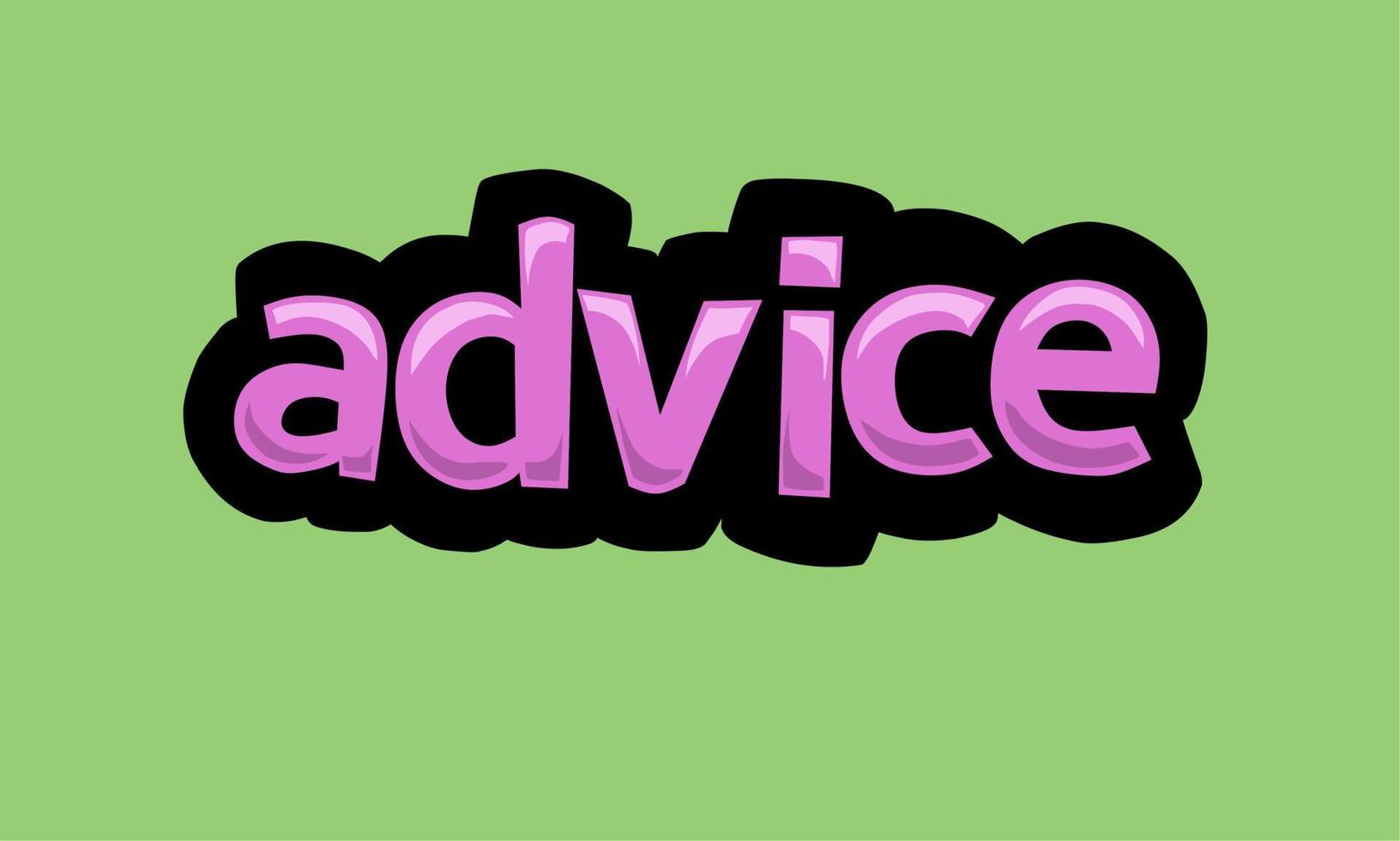 ADVICE writing vector design on a green background