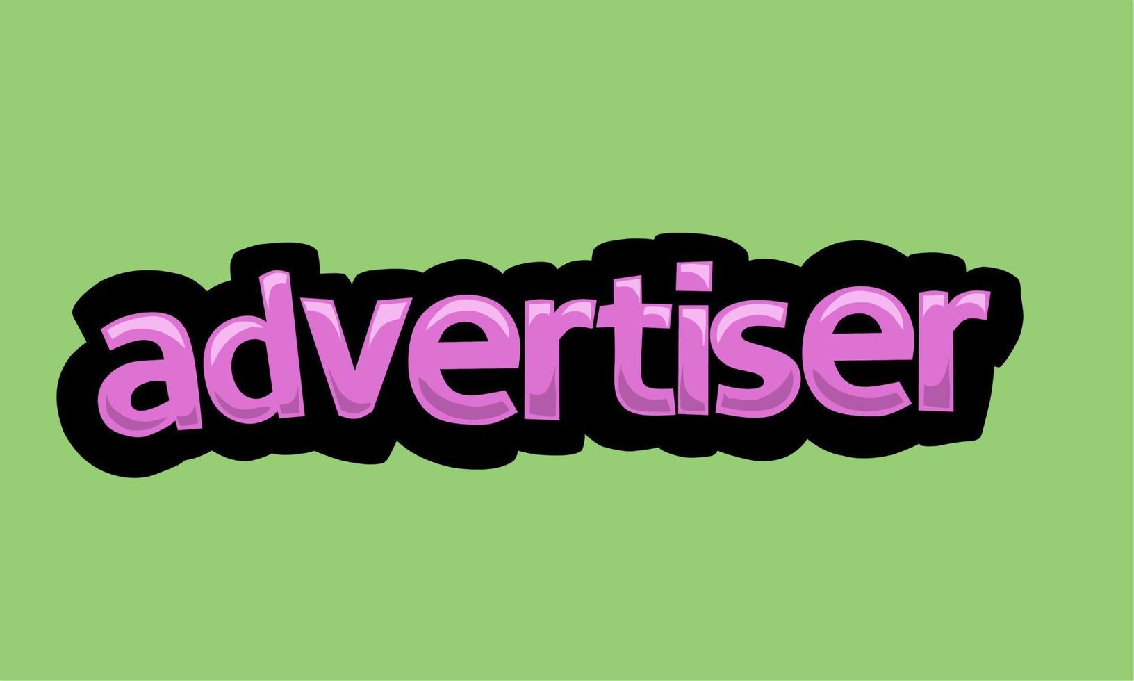 ADVERTISER writing vector design on a green background