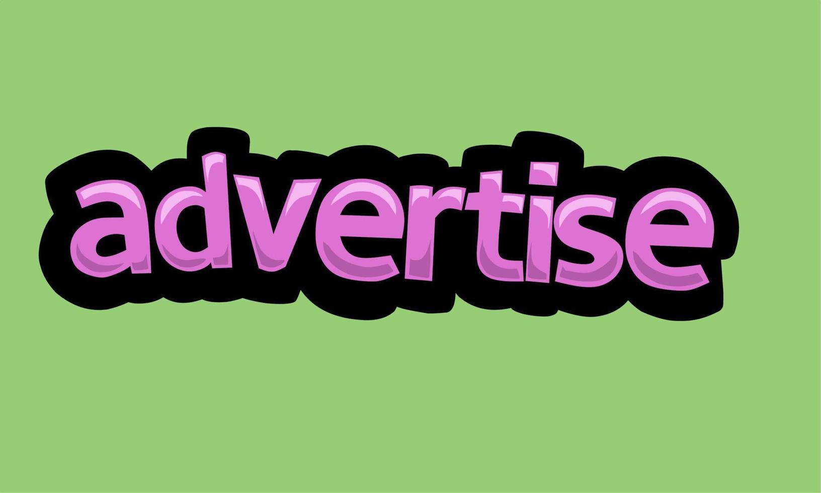 ADVERTISE writing vector design on a green background