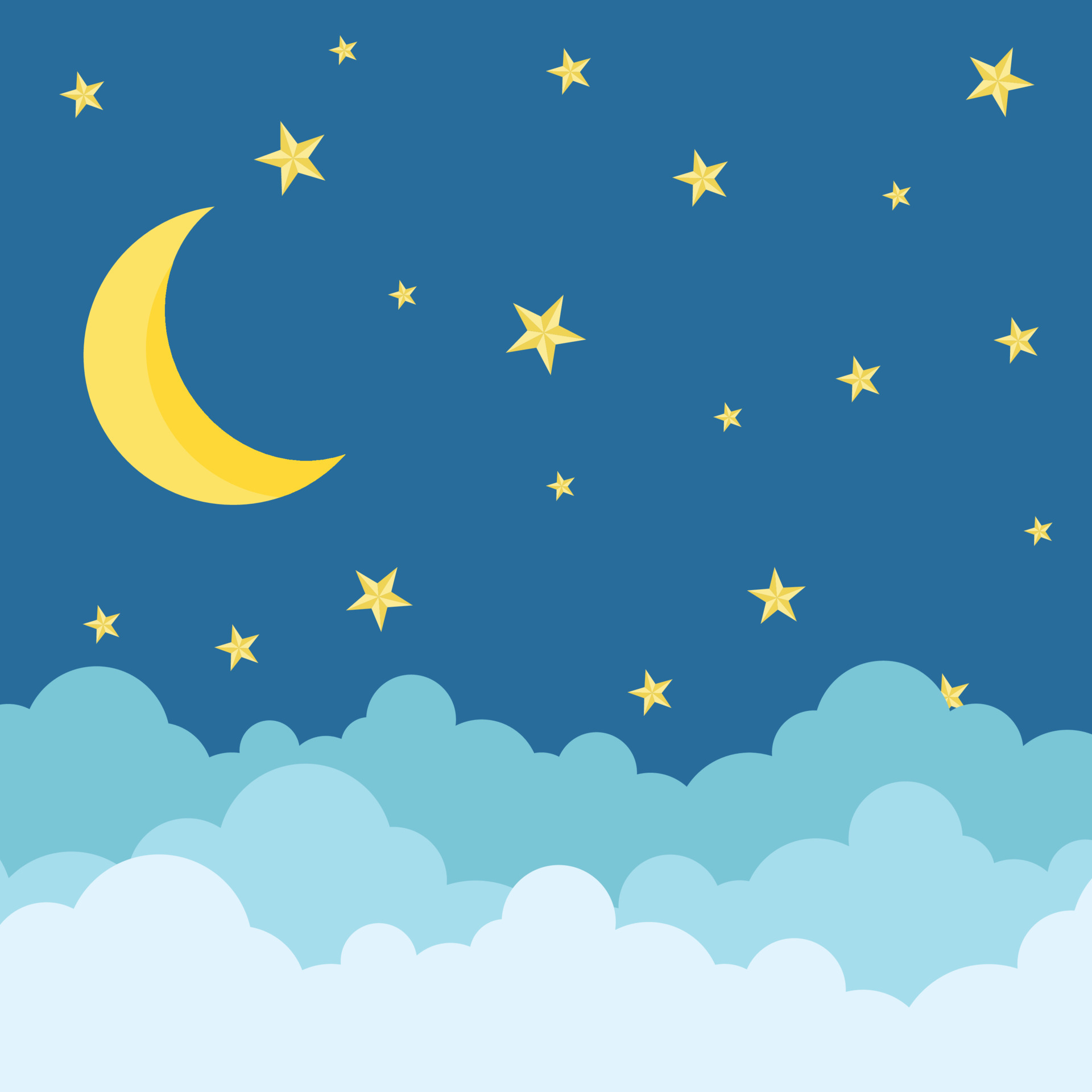 Cartoon Moon And Stars