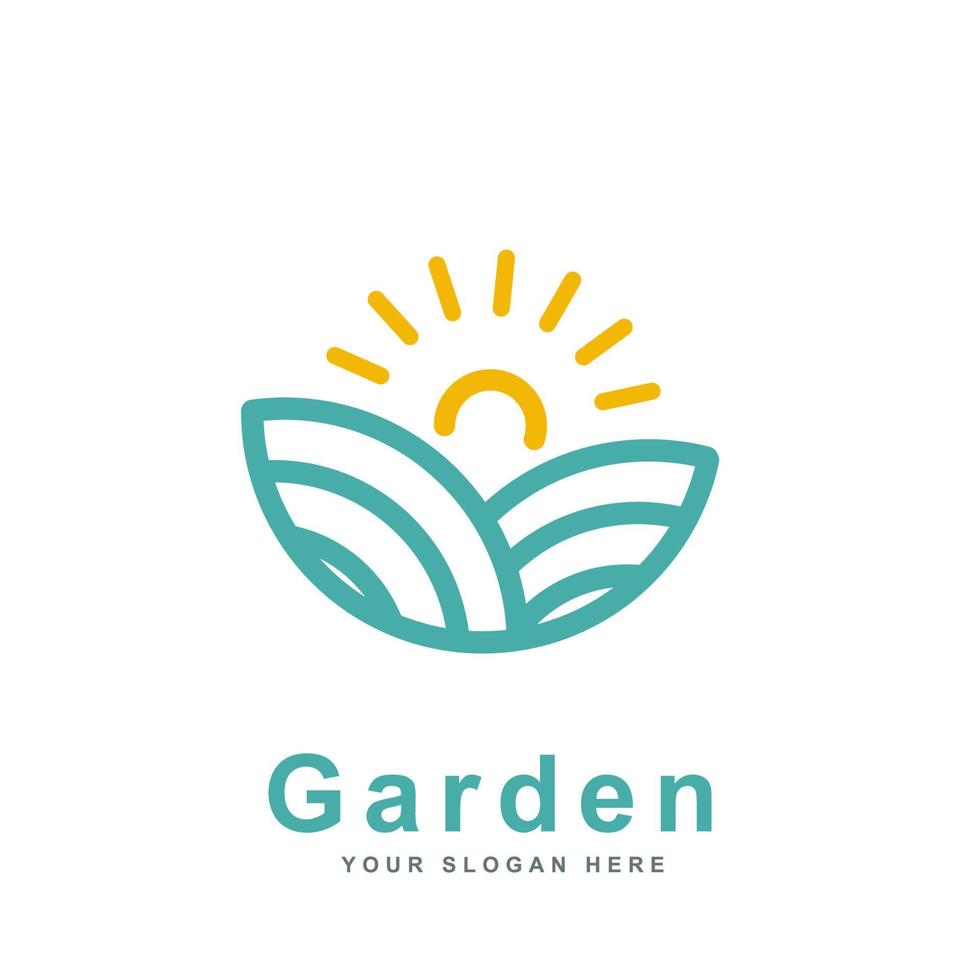 Green Nature garden Logo Design Template. vector