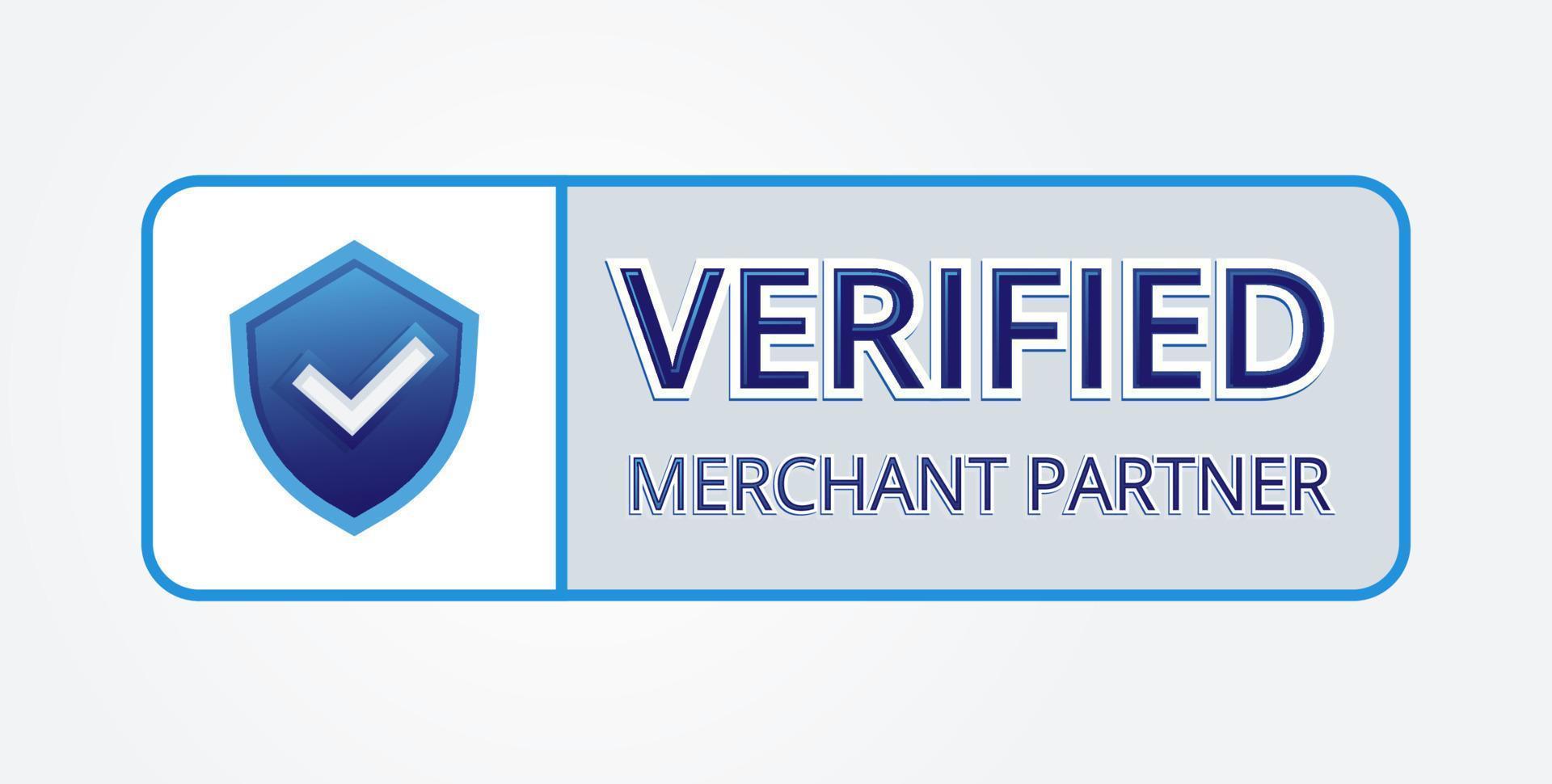 Verified Merchant logo badge blue vector