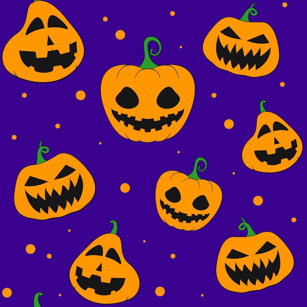 Happy Halloween. Seamless pattern with pumpkins. Consisting of collection pumpkin, accessory at Halloween. Rare pattern Halloween from seamless pumpkin. vector