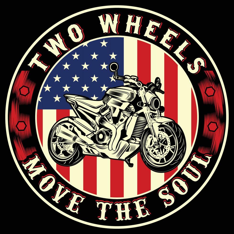 Vintage T-shirt Motorcycle vector