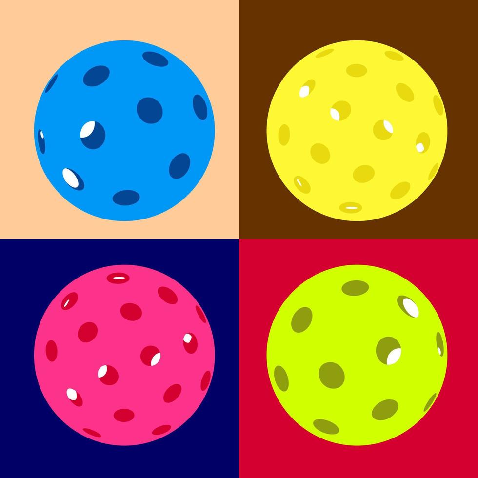 Pickleball Balls vector set
