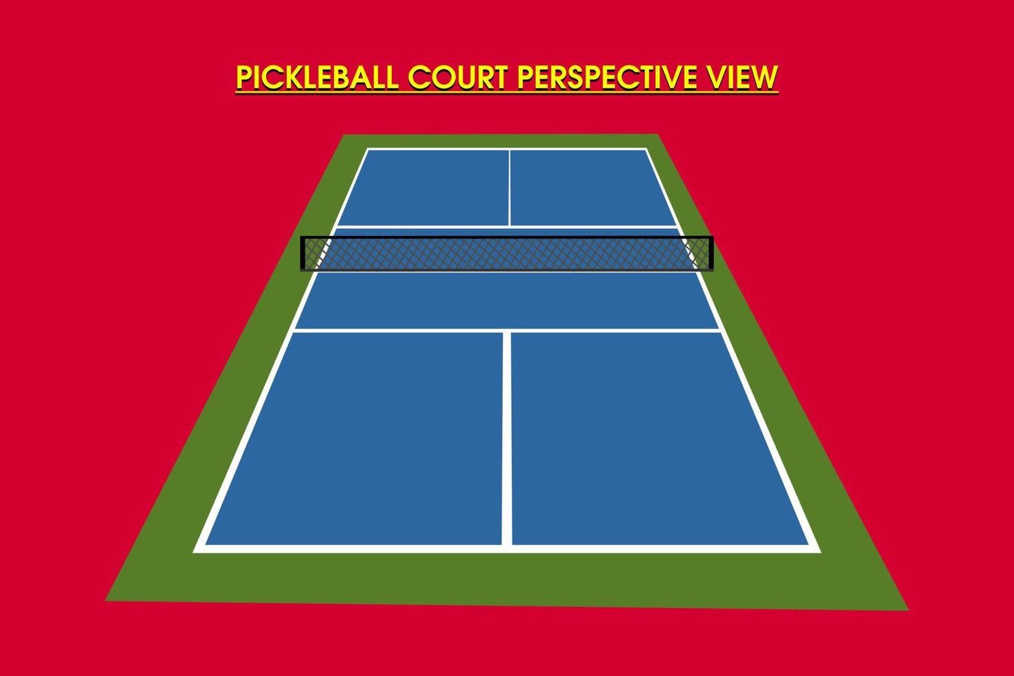 Pickleball Court Perspective View vector