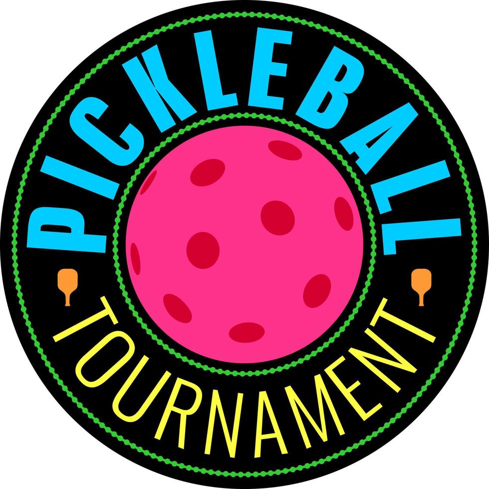 Pickleball tournament logo vector