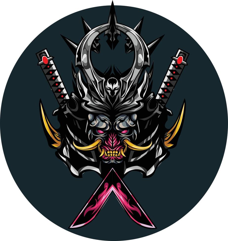 demon armor illustration design vector