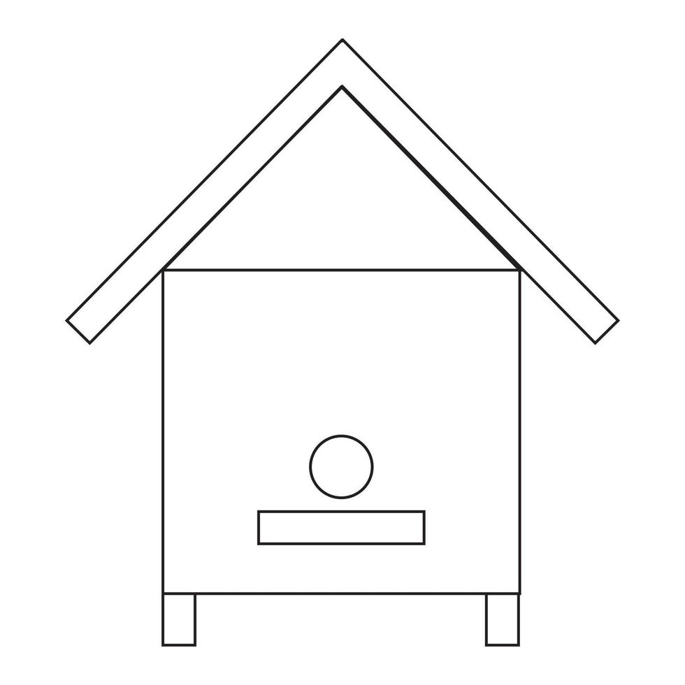 Colmena. casa para abejas melíferas. ilustración vectorial aislado sobre fondo blanco. vector