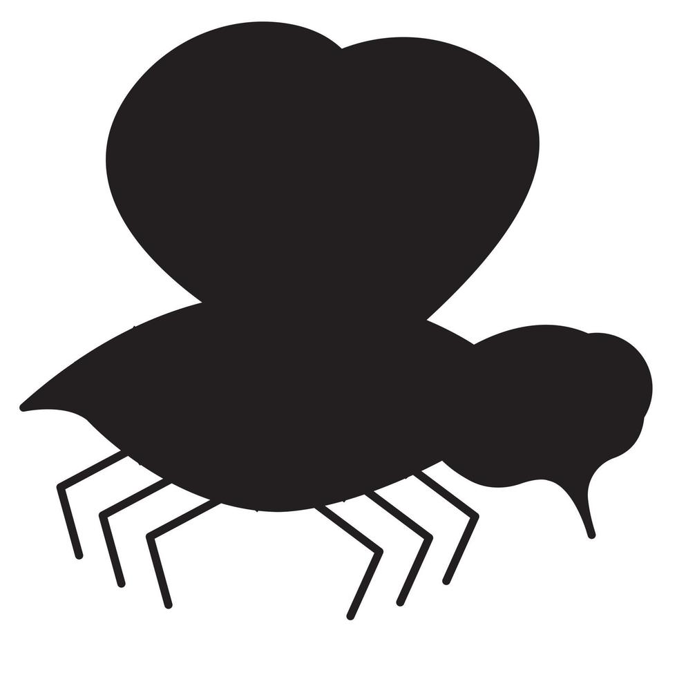 silueta negra de una abeja. ilustración vectorial aislado sobre fondo blanco. vector