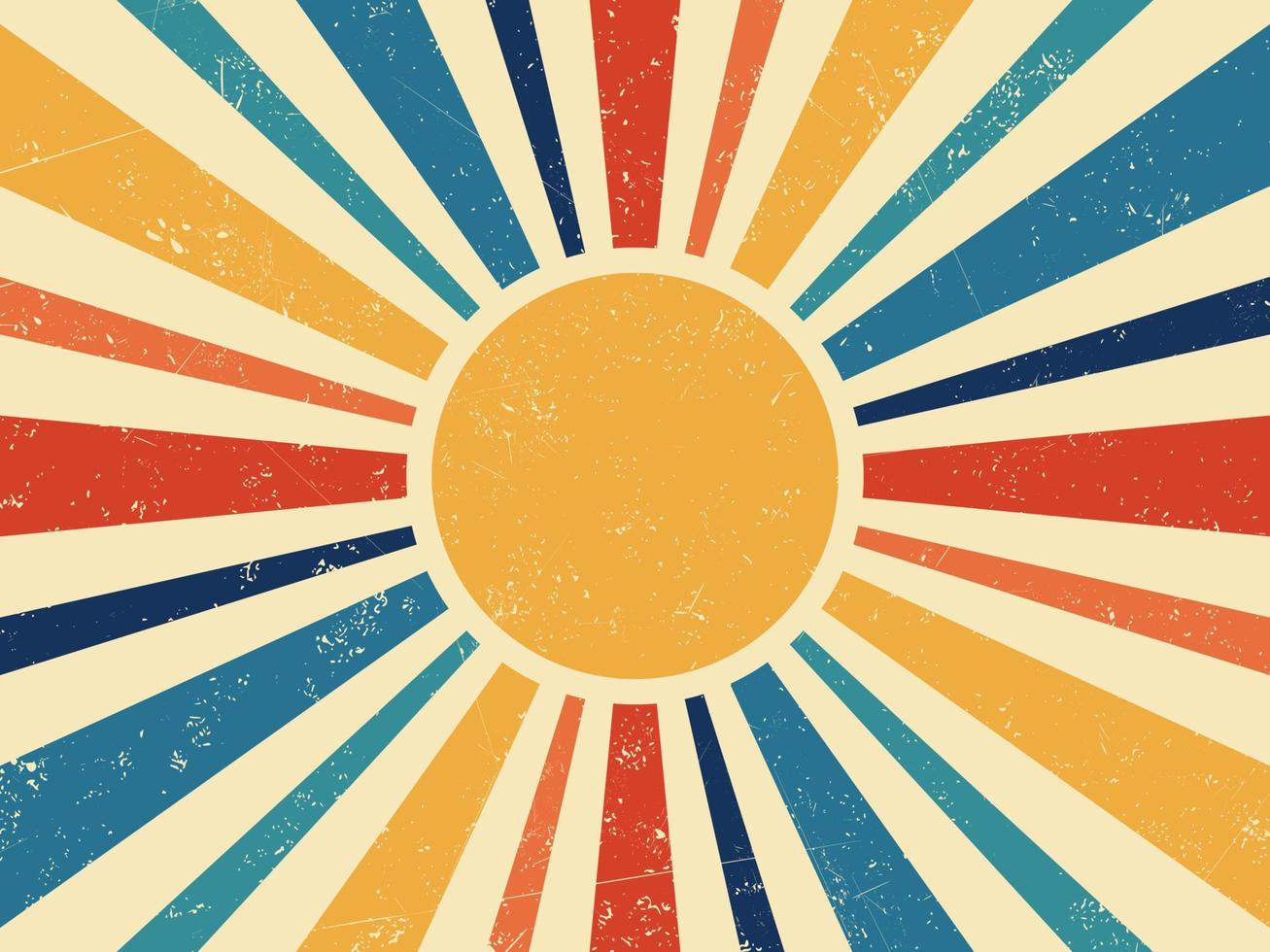 vector de fondo de banner vintage de explosión de sol retro.