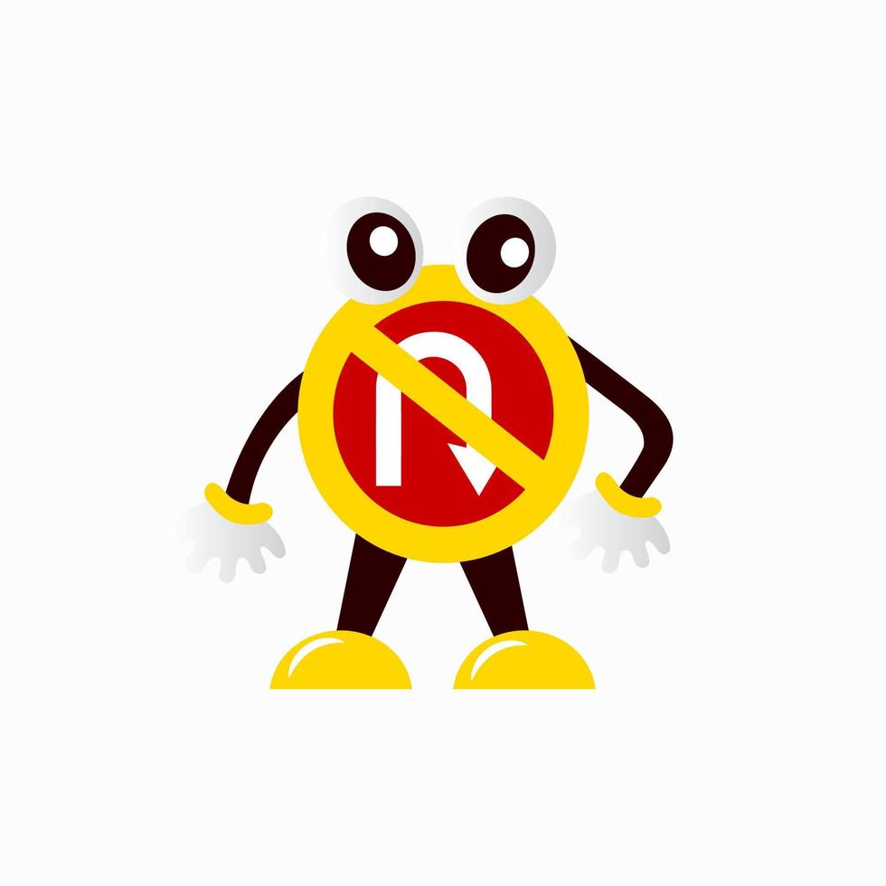 traffic illustration cartoon no turning sign vector
