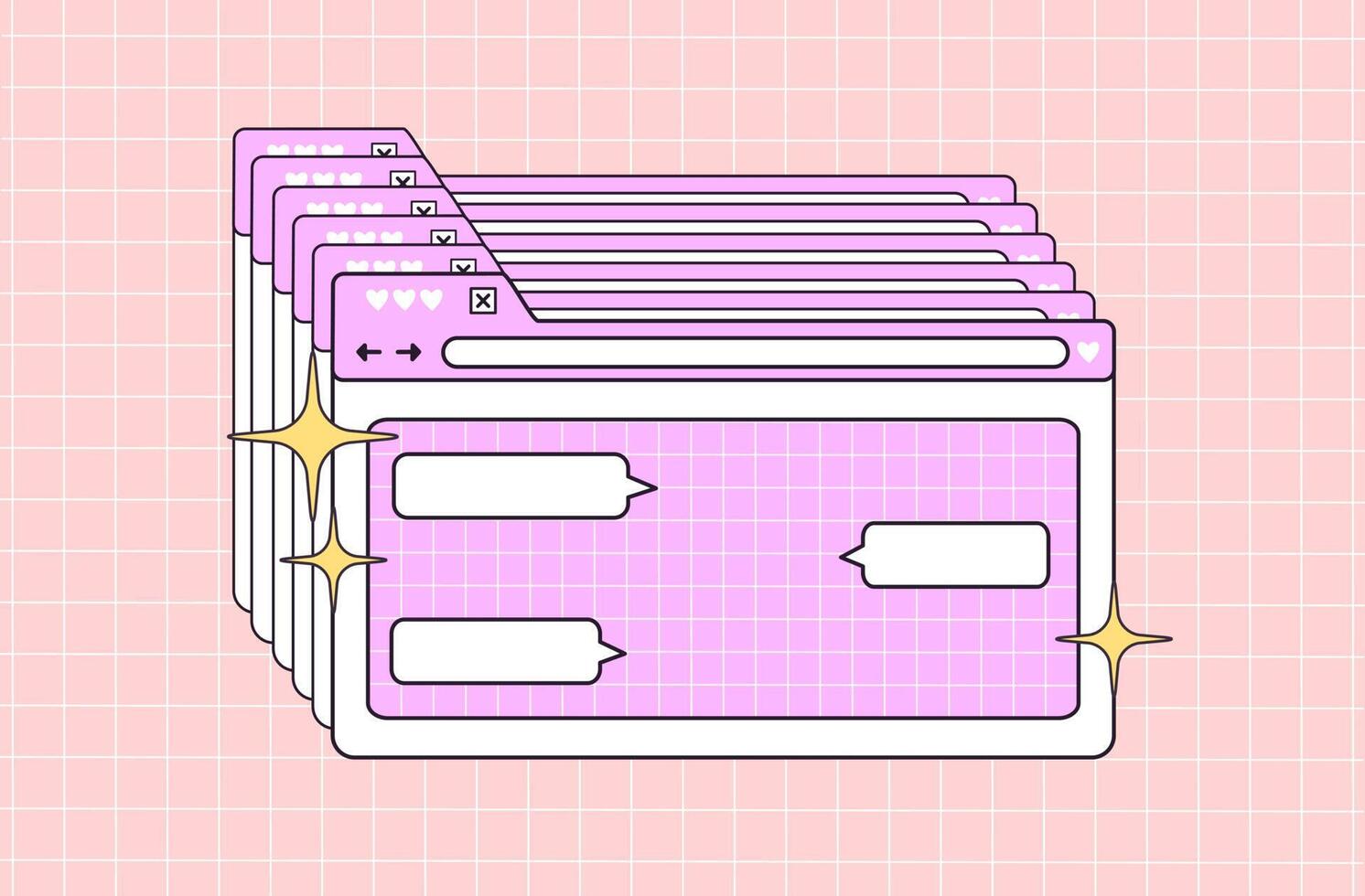 vieja estética de la computadora. ventana de computadora retro con mensaje. en estilo retro y2k de moda. ilustración vectorial vector