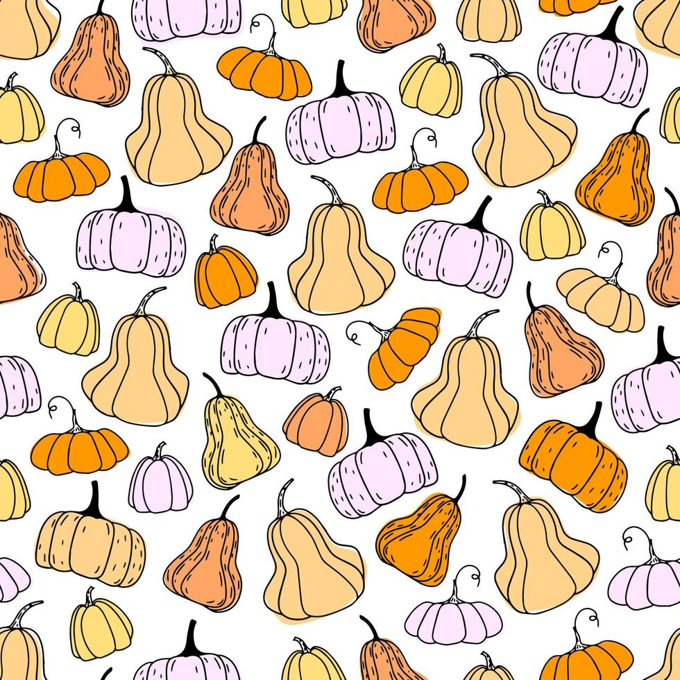 Vintage cartoon seamless pattern with pumpkin pattern for decoration design. vector