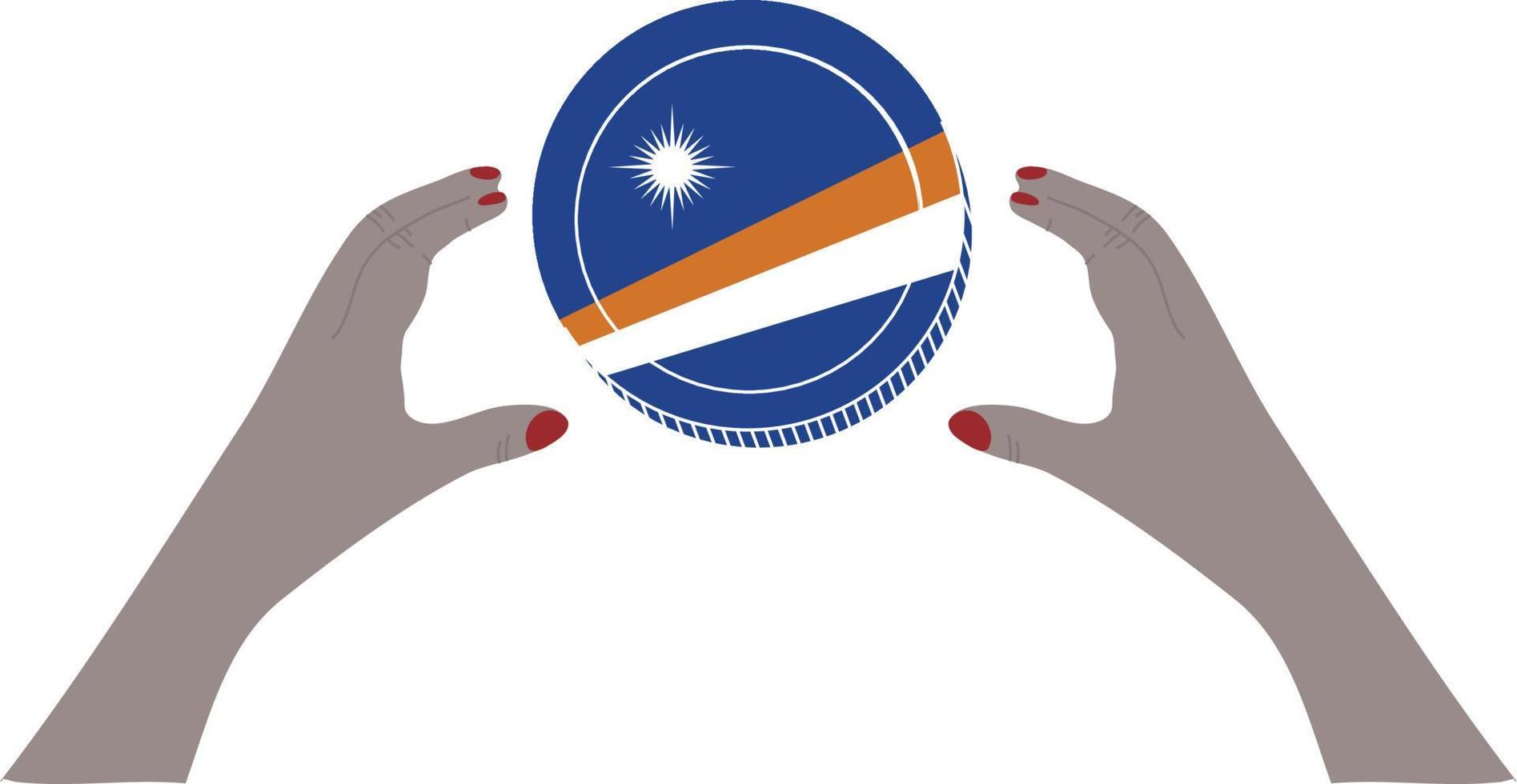 Marshall Islands Flag vector hand drawn,United States dollar vector hand drawn