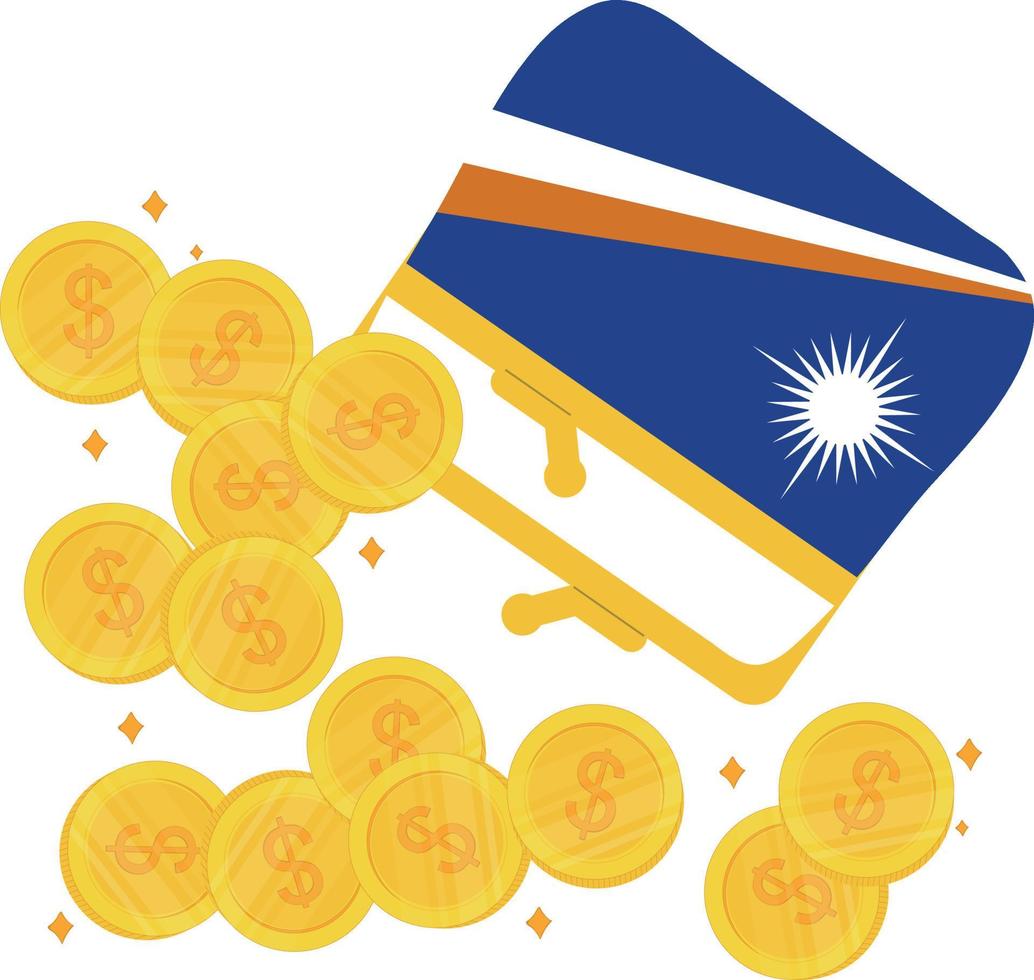 Marshall Islands Flag vector hand drawn,United States dollar vector hand drawn
