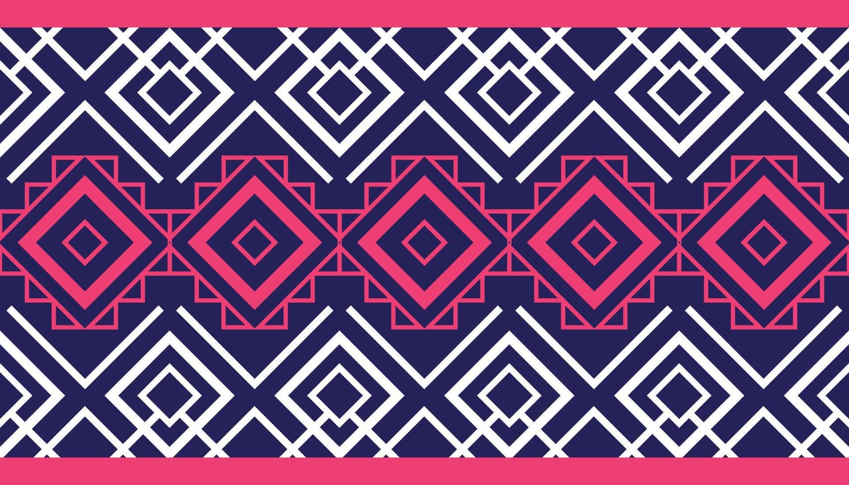Geometric ethnic pattern seamless for background or wallpaper. Vector illustration. Design for carpet, wrapping, fabric, textile and more. Pink and blue