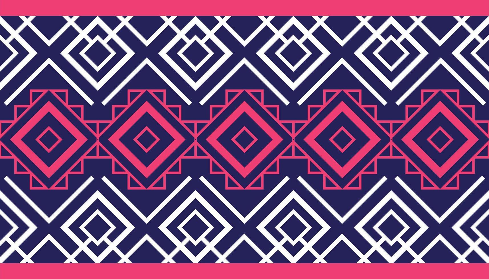 Geometric ethnic pattern seamless for background or wallpaper. Vector illustration. Design for carpet, wrapping, fabric, textile and more. Pink and blue