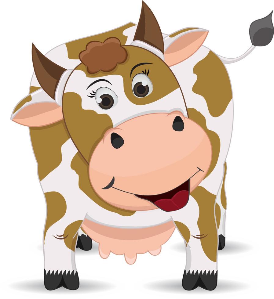 cute cartoon cow adorable animal vector