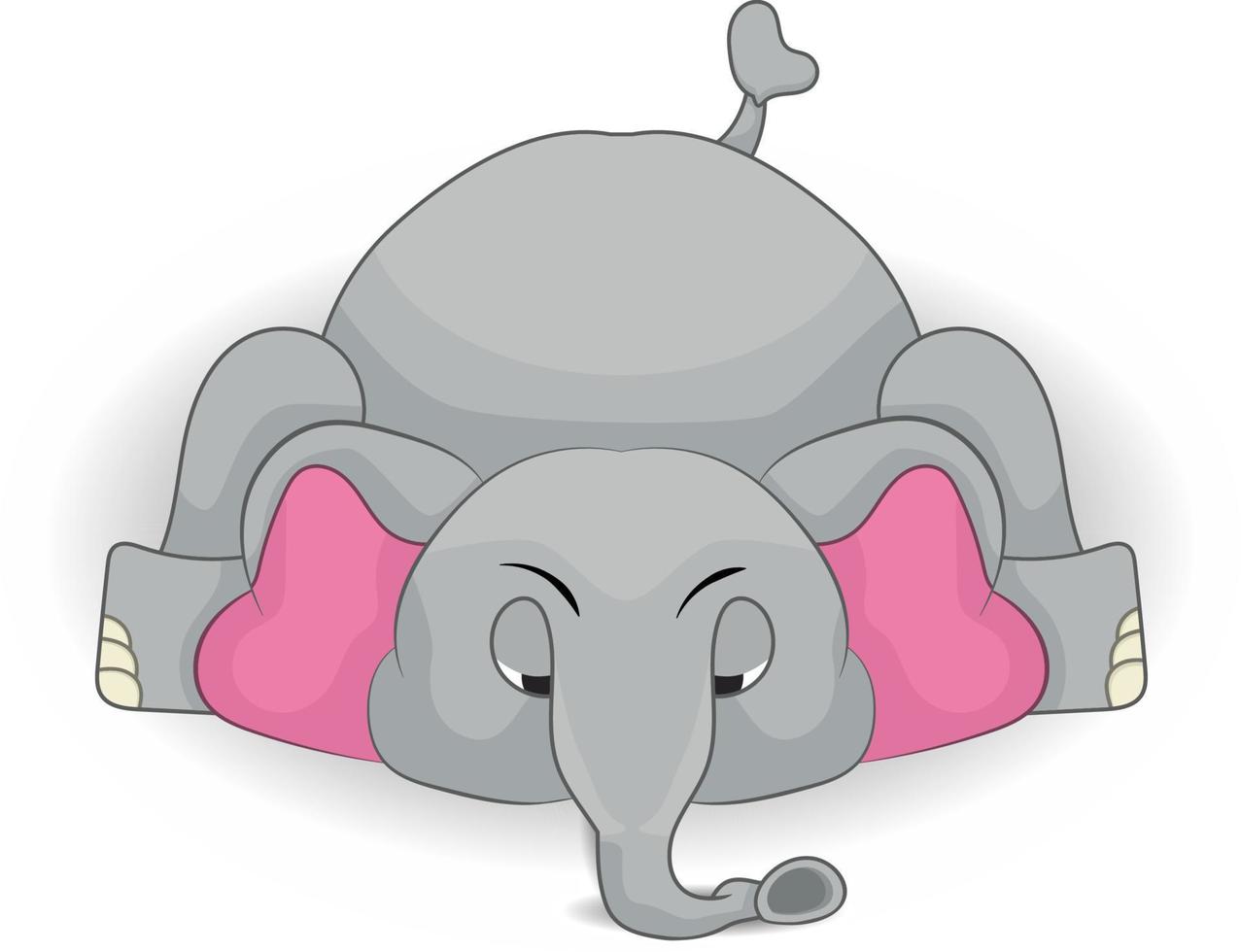 Cartoon Elephant tired expression and want to sleep vector