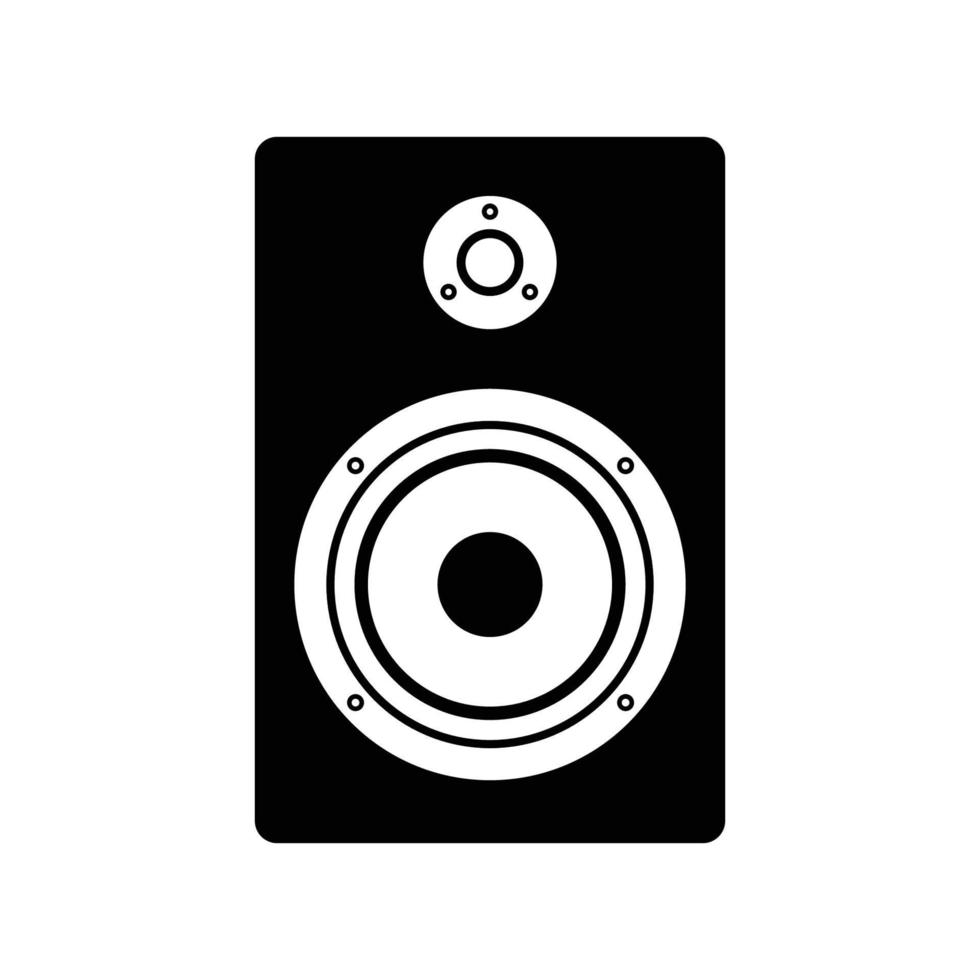 silueta de altavoz. elementos de diseño de iconos en blanco y negro sobre fondo blanco aislado vector