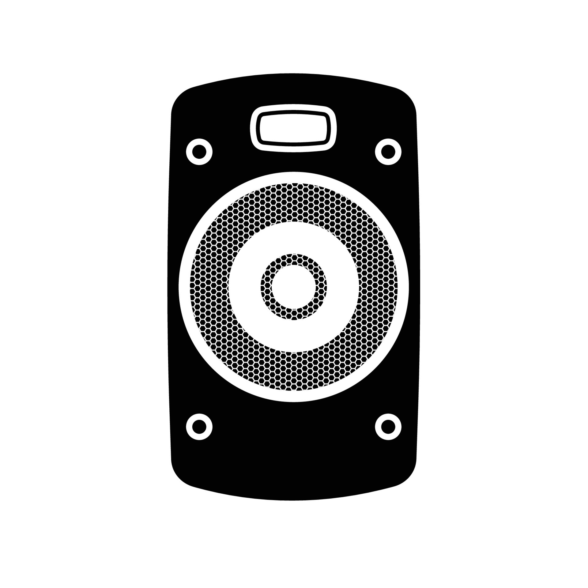 silueta de altavoz. elementos de diseño de iconos en blanco y negro