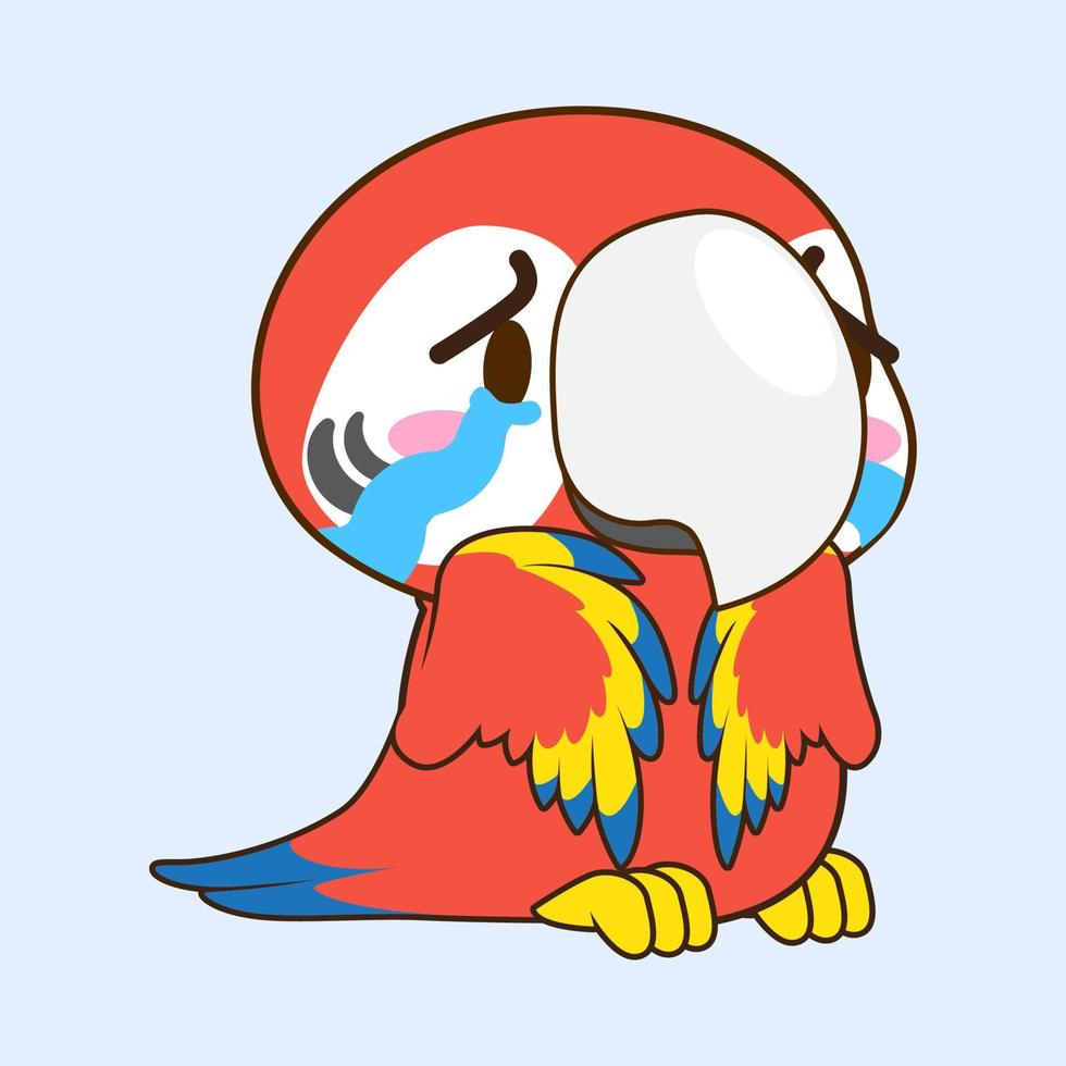 linda pequeña ilustración de vector de guacamayo