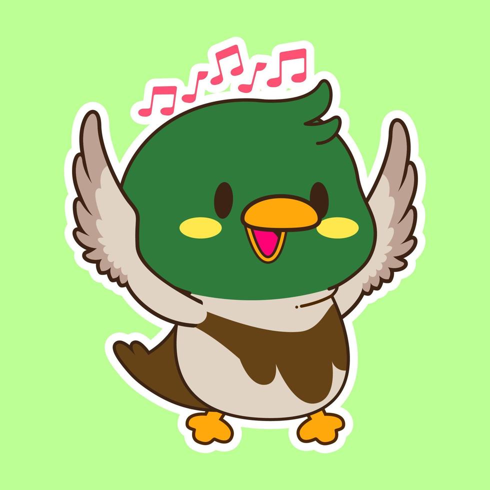 cute little mallard duck vector illustration