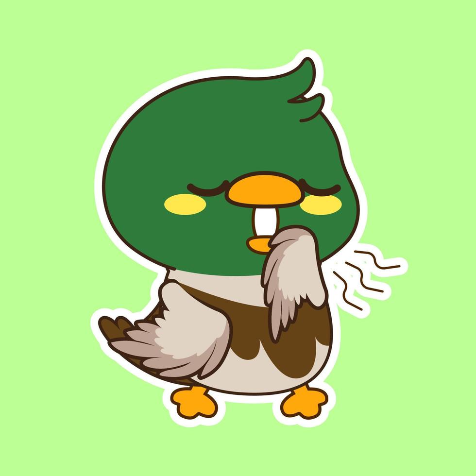 cute little mallard duck vector illustration