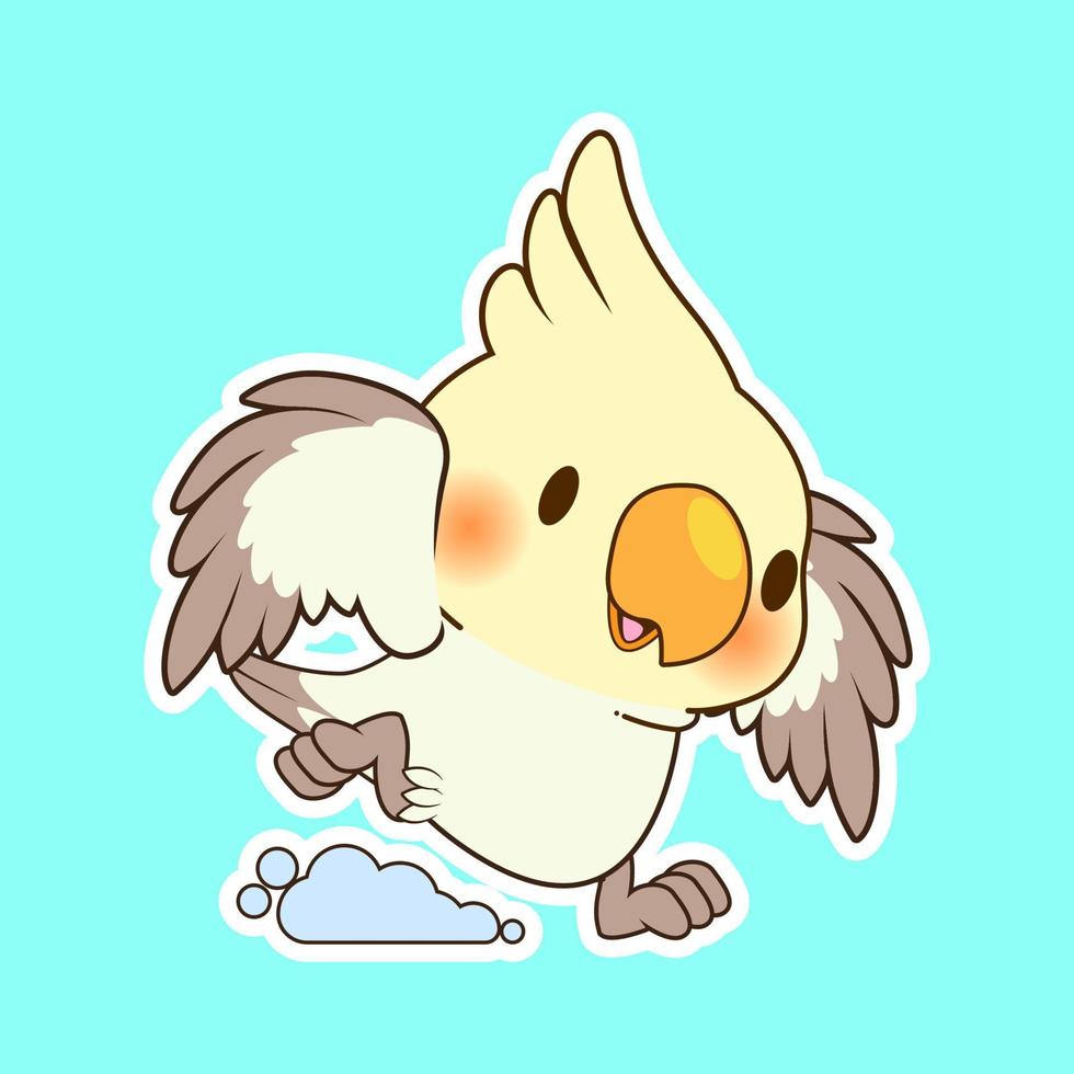 Ilustración de vector de pequeño loro lindo