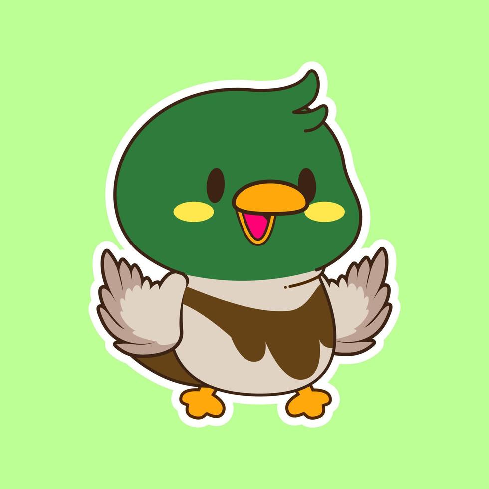 lindo pequeño pato mallard ilustración vectorial vector